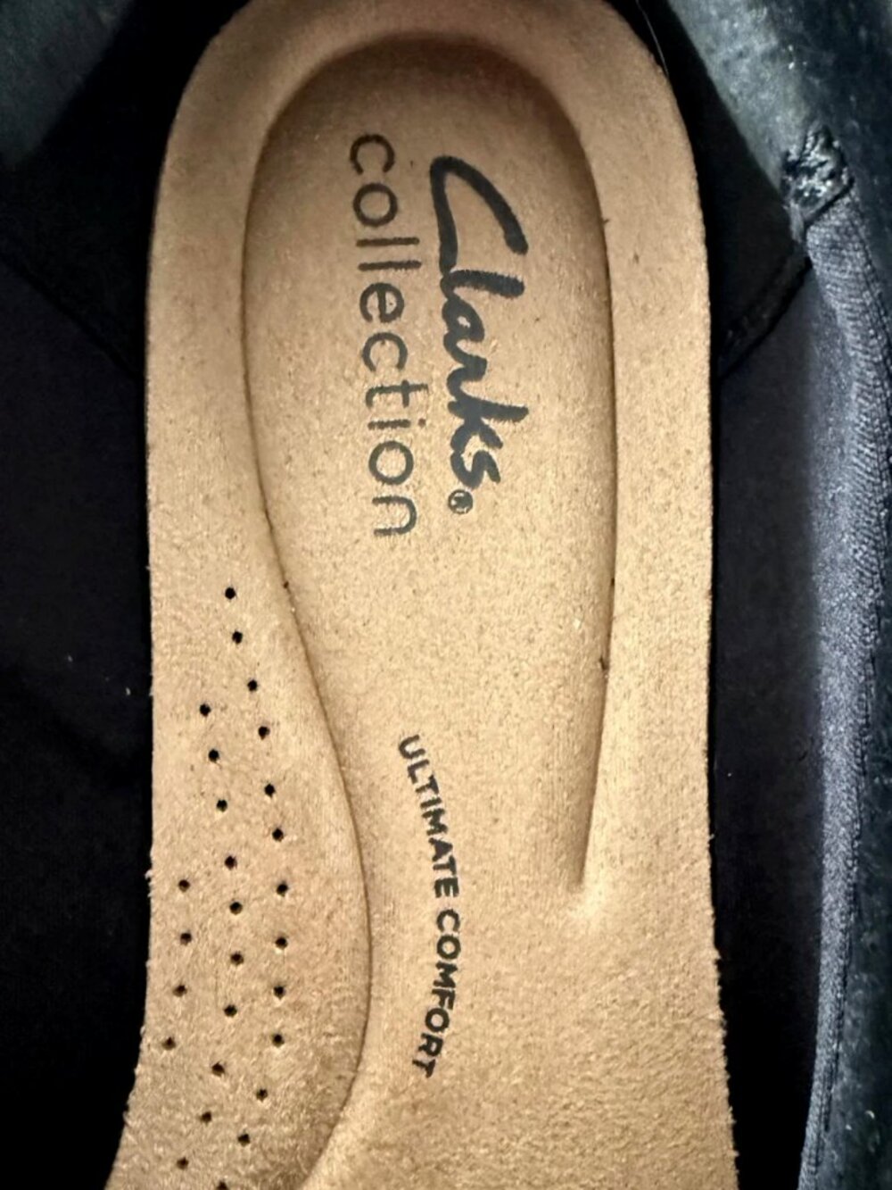 NWOB Clarks Lauryl Step Black Suede Penny Loafers Shoes Size 7 M - Picture 9 of 12